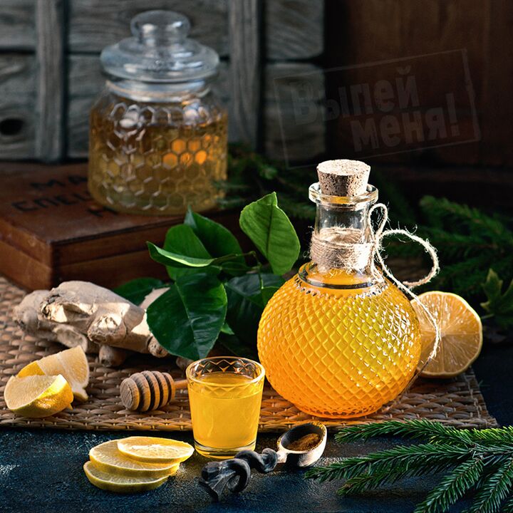 Moonshine tincture with orange, ginger and honey will enhance a man's strength